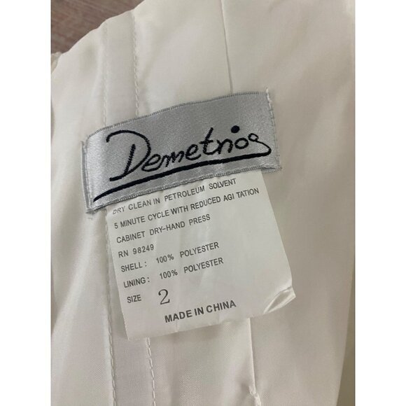 Demetrios Women's Ivory Sleeveless Ball Gown Wedding Dress - 2 - Picture 15 of 15